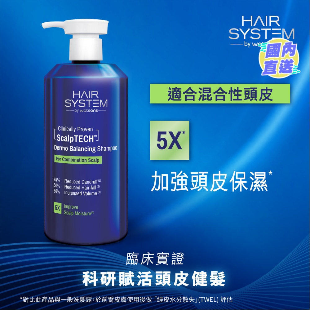 HAIR SYSTEM SCALPTECH RANGE DERMO SOOTHING SHAMPOO FOR SENSITIVE SCALP 500ML