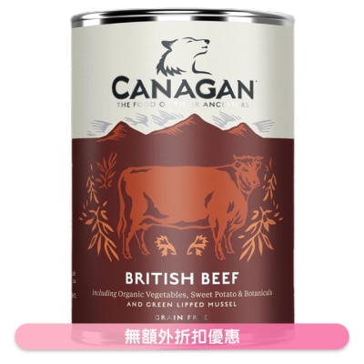 CANAGAN - 無穀物主食狗罐頭*牛肉配方*(400G) - Canagan 原之選