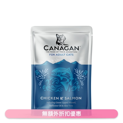 CANAGAN - 成貓雞肉+三文魚袋裝濕糧(85g) - Canagan 原之選