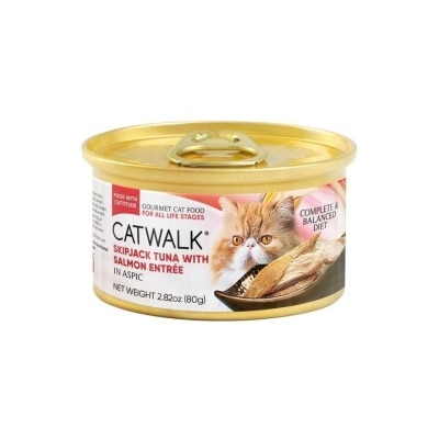 CATWALK - 鲣吞拿鱼,三文鱼- 猫罐头(80g)- Catwalk