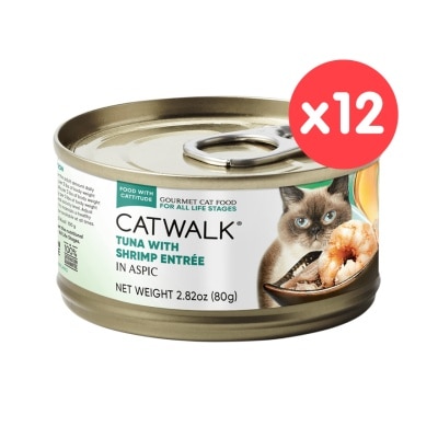CATWALK - Skipjack Tuna with Shrimp-Cat Can (80gx12)- Catwalk
