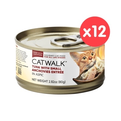 CATWALK - [12罐] 鰹吞拿魚 +小鯷魚- 貓罐頭(80gx12)- Catwalk