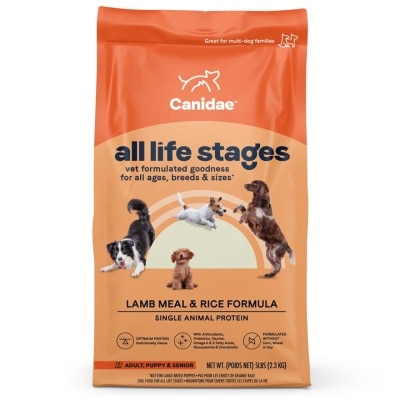 CANIDAE - ALL LIFE STAGES DOG FOOD (Real Lamb & Ancient Grain Recipe) 27lb&nbsp;00312 / 1227L