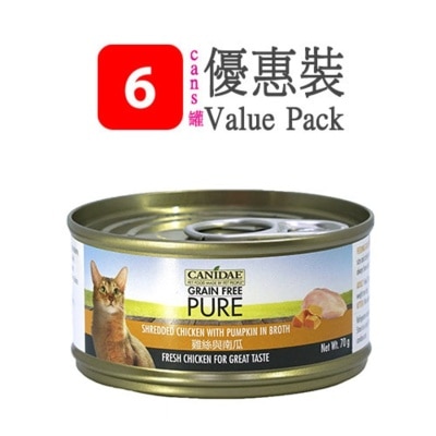 CANIDAE - PURE Shredded Chicken with Pumpkin in broth (70g x 6) - CANIDAE