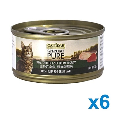 CANIDAE - PURE Tuna, Chicken & Sea Bream in gravy (70g x 6) - CANIDAE