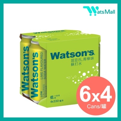 WATSON'S - Lime Soda Water 330ML (4 cans X 6) image