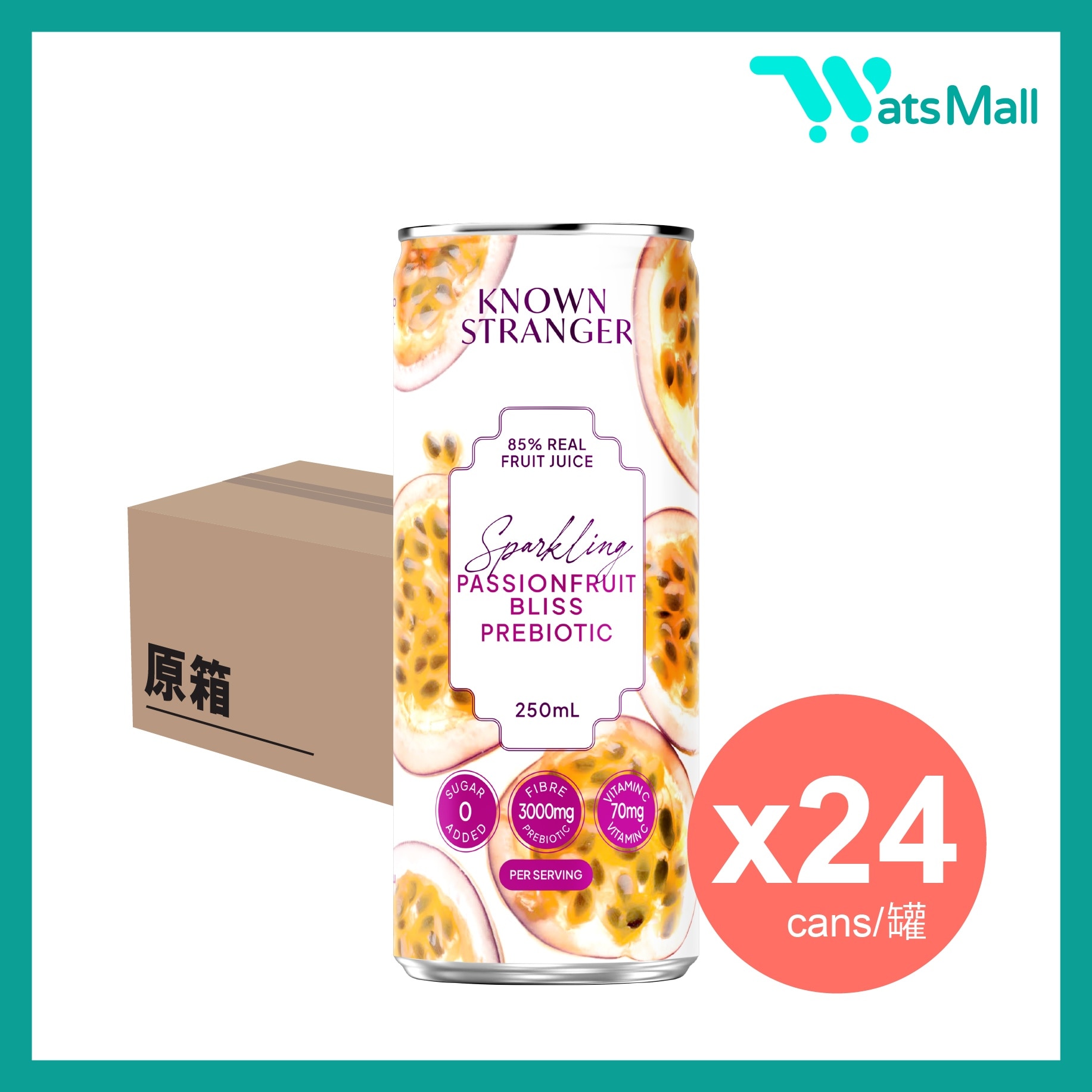 益生元有氣果汁 (熱情果) 250毫升 (24罐)