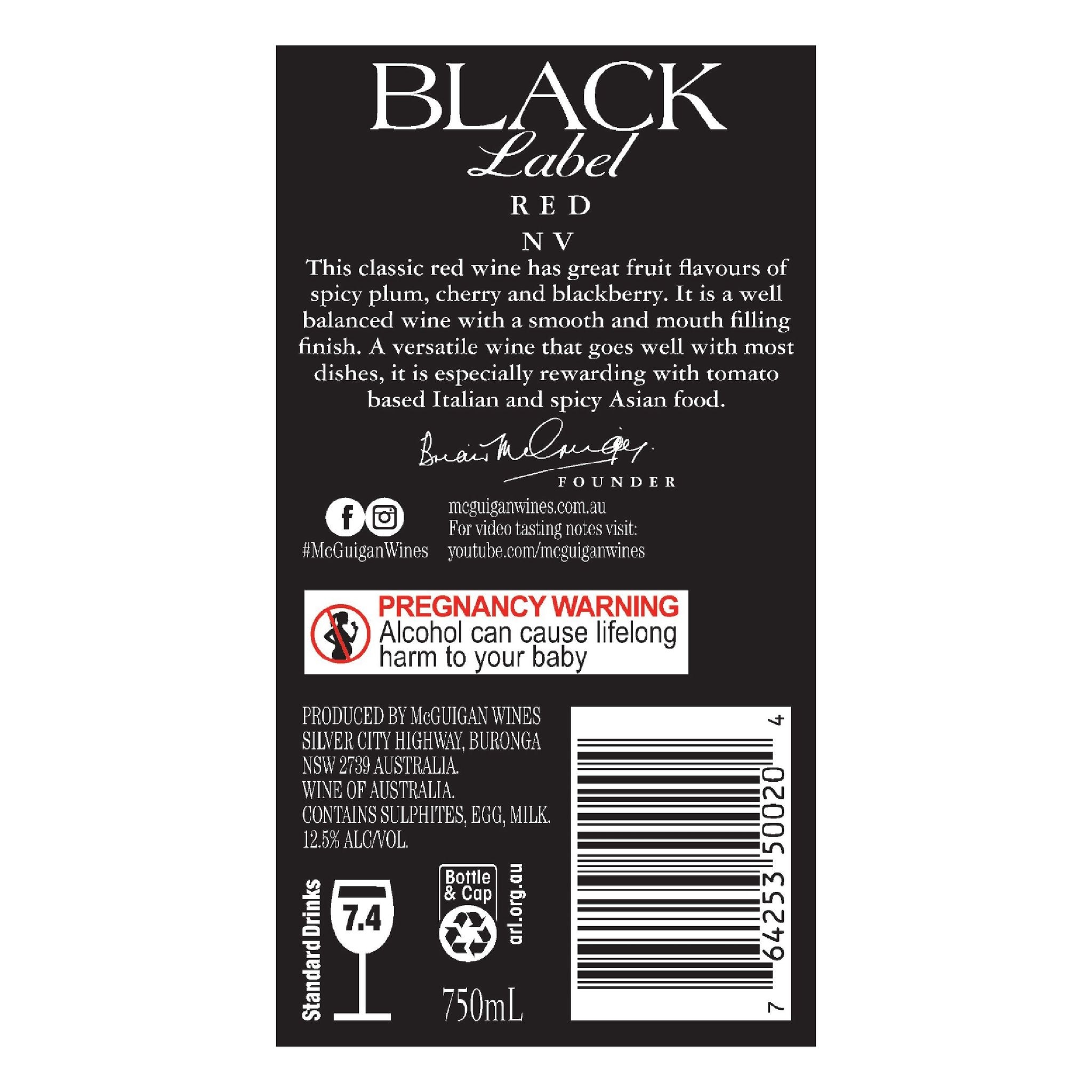 Black Label Red 750ML (6 bottles)