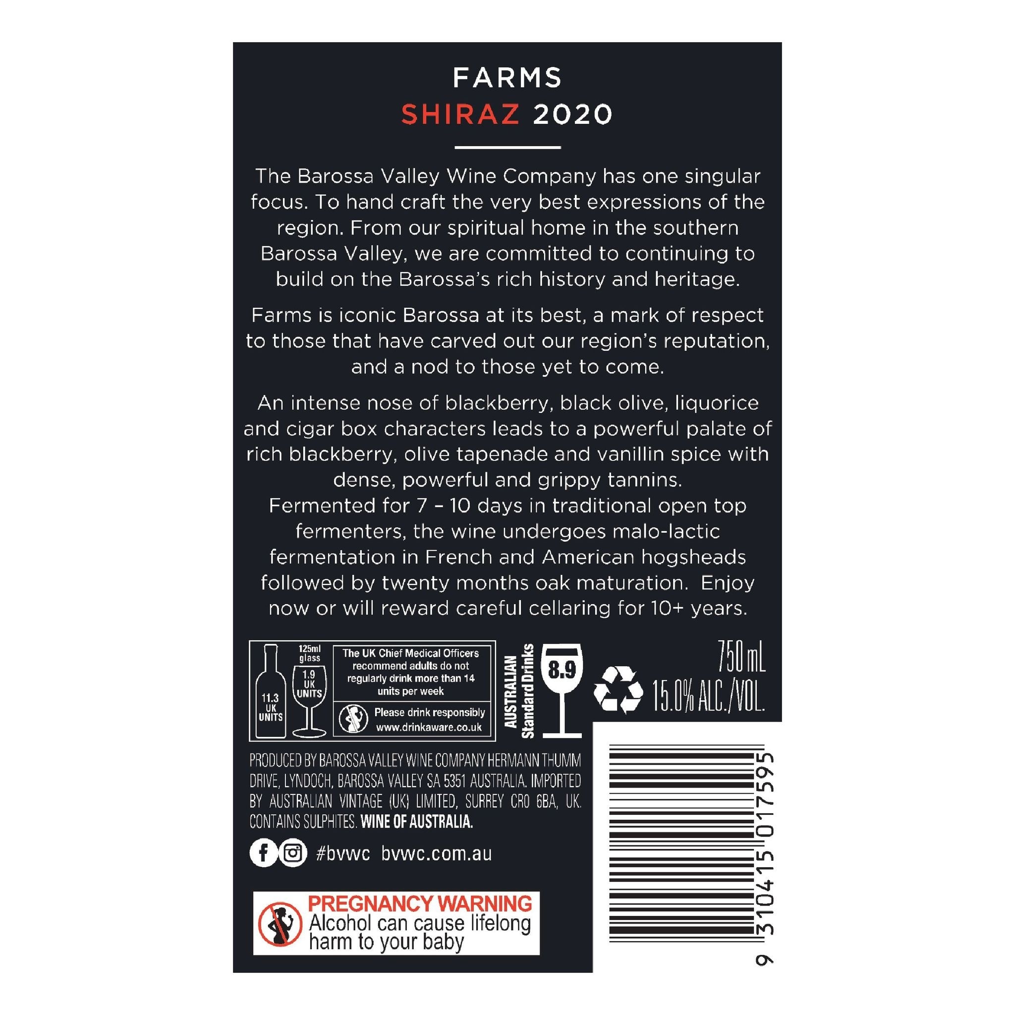 Farms Shiraz 750ML (1支)