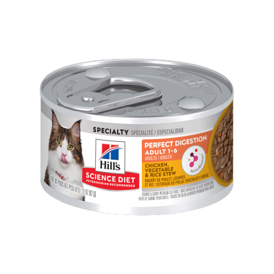 HILL'S - Science Diet Adult Perfect Digestion Chicken, Vegetable & Rice Stew Cat Food (2.9oz) 041605