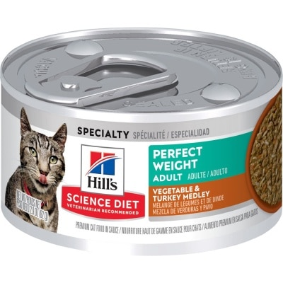 HILL'S - Adult Perfect Weight Cat Food Vegetable & Turkey Medley (2.9oz) Wet Cat Can Food 608492