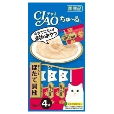 INABA - CIAO Churu Tuna & Scallop Puree (14g x 4) Cat Snack4SC-77