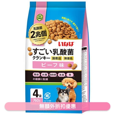 INABA 勁量乳酸菌狗糧 - 牛肉味 (190gx4) DD-122