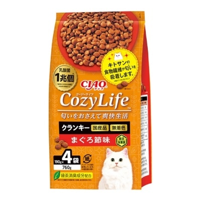 INABA - CIAO -爽快生活乳酸菌+甲殼素貓糧系列 - 吞拿魚乾味 (190gx4) (P-331)