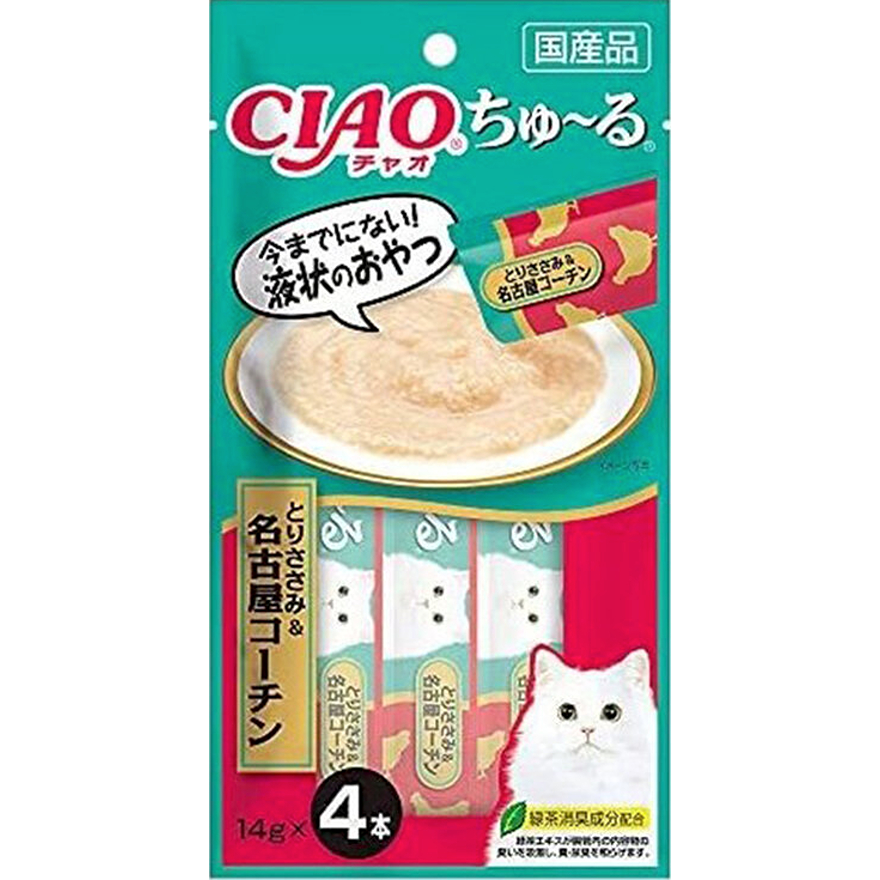 CIAO- 超奴 鸡肉+名古屋交趾鸡肉酱 (14gx4) (SC-248)