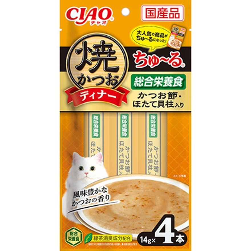 烧鲣鱼晚餐Churu - 鲣鱼节 带子 (14g x4) 猫小食 478420