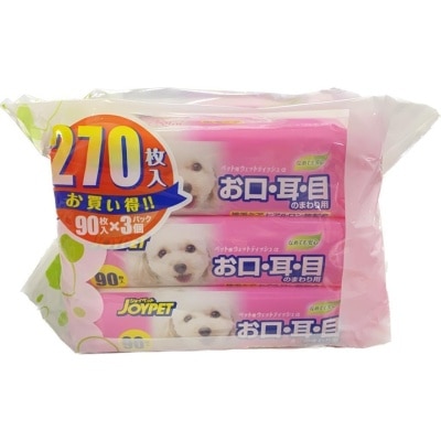 JOYPET - 貓犬用 潔淨寵物濕紙巾 (90片 x 3包) - JOYPET