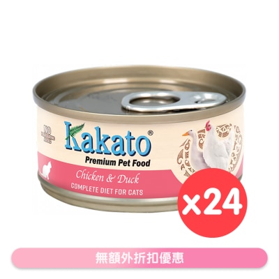 KAKATO - 全营养系列 鸡肉、鸭肉 主食猫罐头 (70gx24) 657626