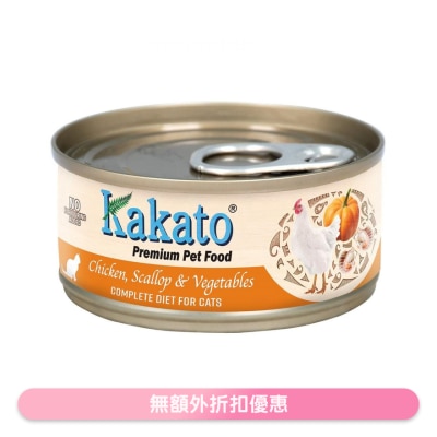 KAKATO - 全营养系列 鸡肉;扇贝;蔬菜 主食猫罐头 (70g) 657664