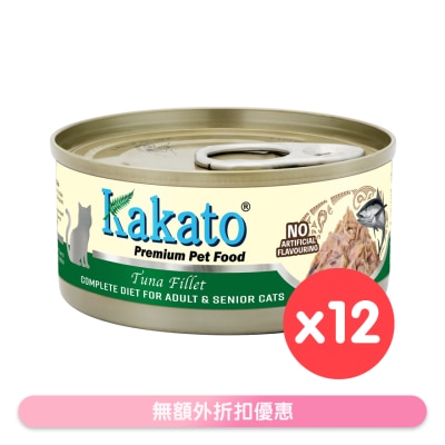KAKATO - [12罐装] KAKATO - 全营养主食罐(吞拿鱼) (70g x 12) 成猫 高龄猫配方 657732