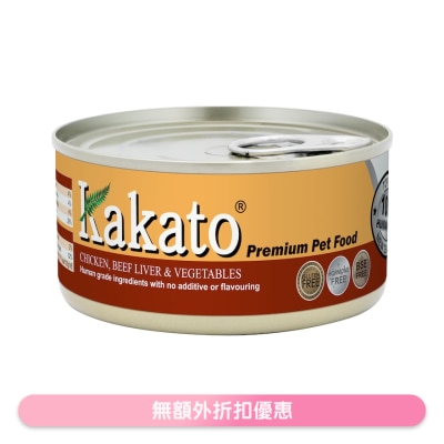 KAKATO - Chicken, Beef Liver & Vegetables (170g) Canned Dog & Cat Food - KAKATO