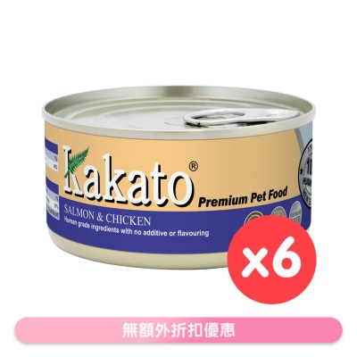 KAKATO - [6罐装]三文鱼、鸡(170gx6)猫犬适用 - KAKATO 猫狗鲜食罐