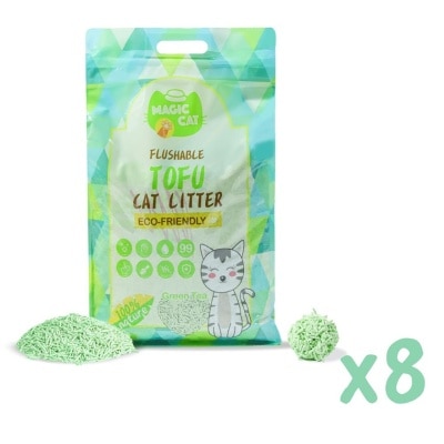 MAGIC CAT - [8包箱装优惠]绿茶味 天然玉米豆腐猫砂 (6L x8) - MAGIC CAT