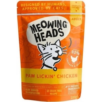 MEOWING HEADS - 無穀物放養牛雞田園香草成貓主食濕包 (100g) - Meowing Heads image