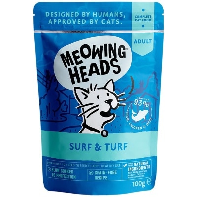 MEOWING HEADS - 無穀物沙甸吞拿田園香草成貓主食濕包 (100g) - Meowing Heads image