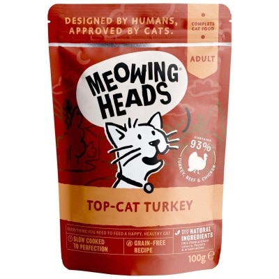 MEOWING HEADS - 無穀物放養火雞田園香草成貓主食濕包 (100g) - Meowing Heads image