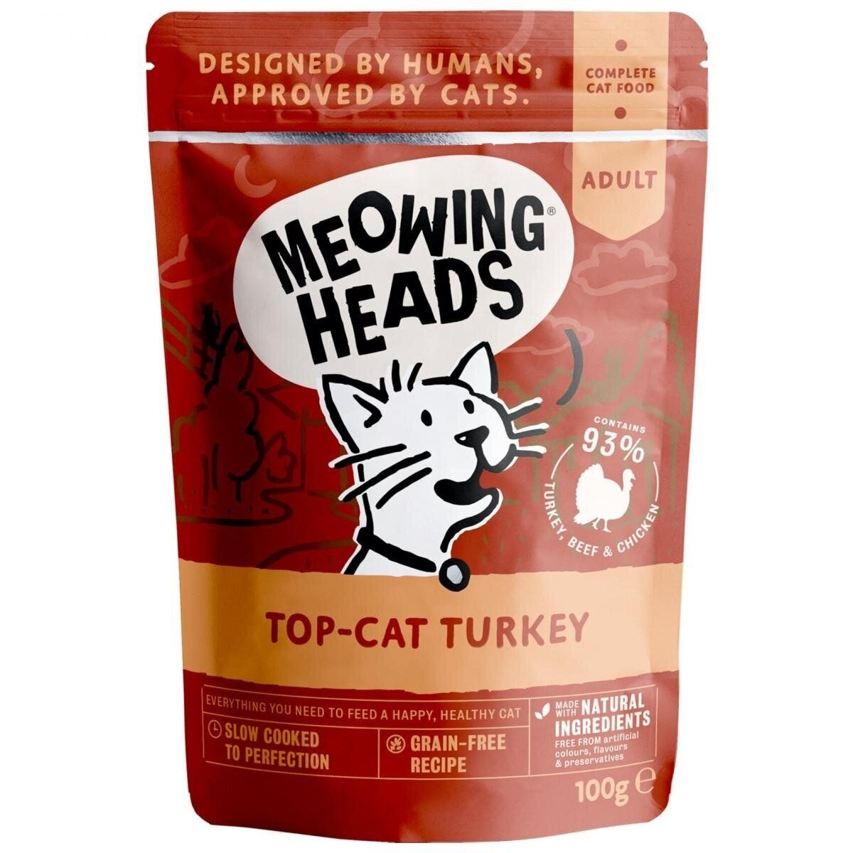 Top Cat Turkey Complete Adult Cat Wet Food (100g)- Meowing Heads image
