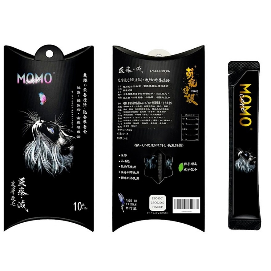萌寵守護 貓主食肉泥條 鮭魚+鱈魚卵+南極磷蝦油【皮膚.被毛】(15g x 10本) MOMOCARE image
