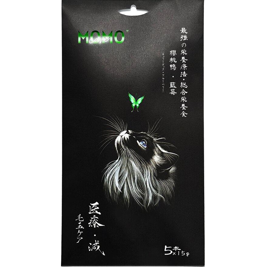 萌寵守護 - 貓主食肉泥條 - 鯖魚+大麥苗【去毛球】(15g x 5本) - MOMOCARE