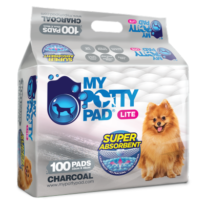 MY POTTY PAD - Lite Charcoal - Pet Sheet (S) (33cm x 45cm) (100 pads) Pet Training Sheets