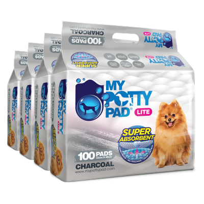 MY POTTY PAD - [BoxSet]Lite Charcoal - Pet Sheet (S) (33cm x 45cm) (100 pads x 4) Pet Training Sheets
