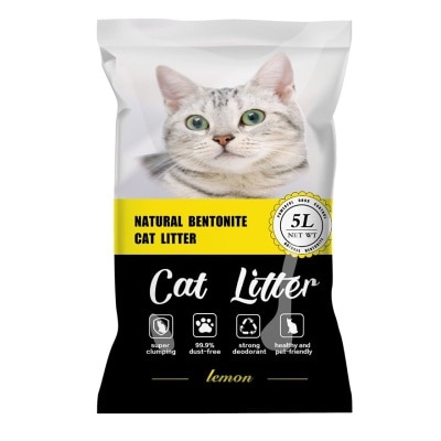 NATURAL BENTONITE - 天然活性炭矿土猫砂 - 柠檬香味 (5L) - Natural Bentonite