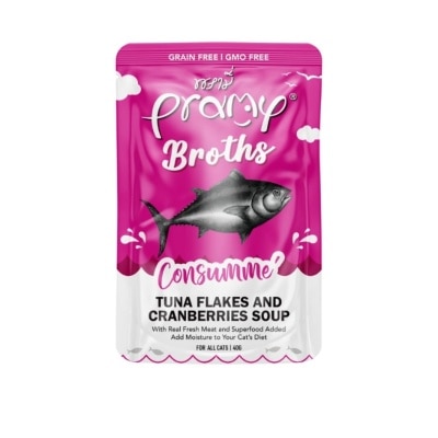 PRAMY - 吞拿魚清湯 + 蔓越莓 營養貓湯包(40g) 044867