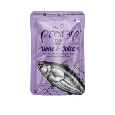 PRAMY - 高級白肉吞拿魚+白飯魚 成貓 功能性湯汁濕包 - 強骨健骼 (70g) 044416