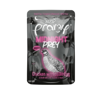 PRAMY - 午夜饗宴 主食餐包 鮮嫩雞肉+鵪鶉蛋 濃湯 (80g) 貓濕包 044829 MN4