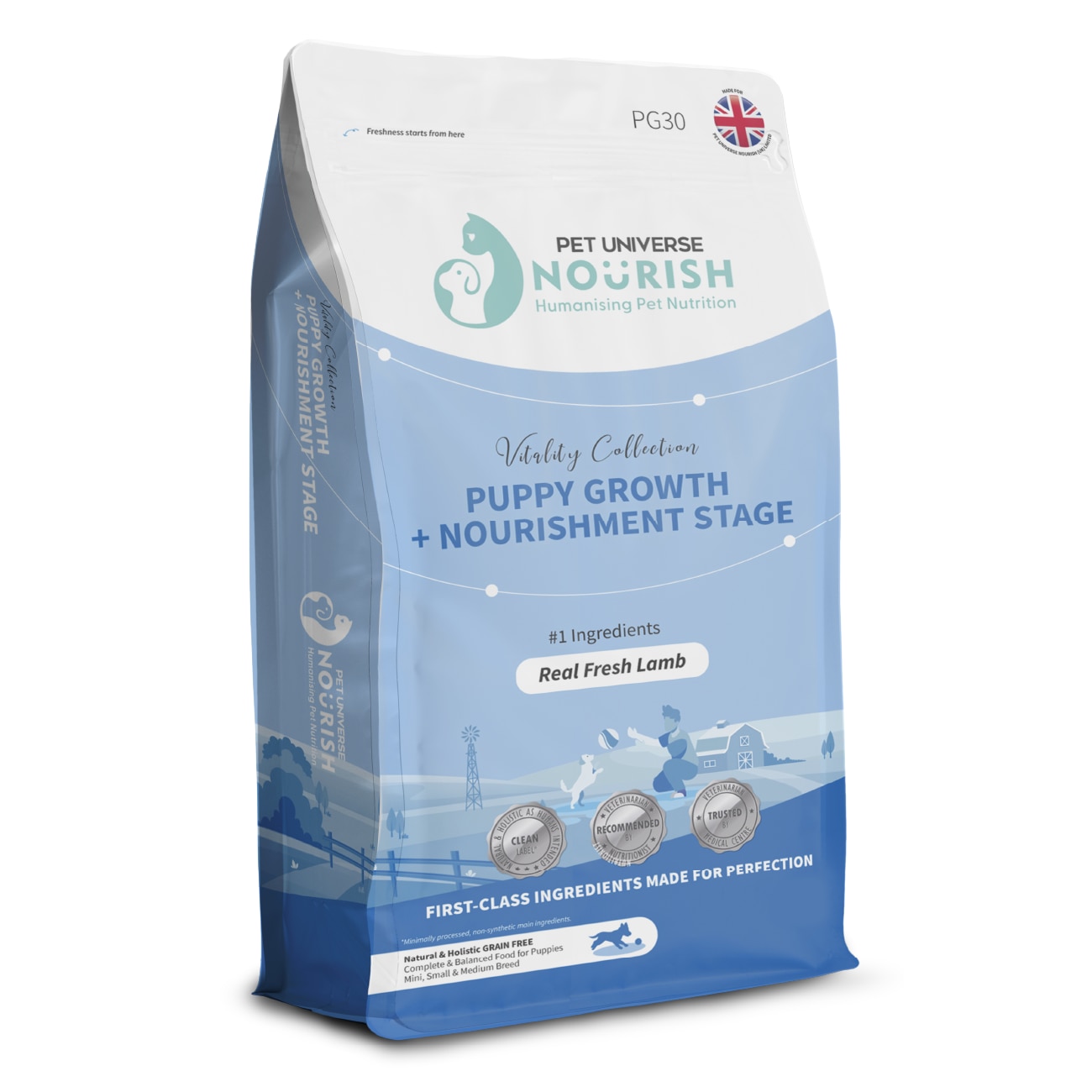 Puppy Growth + Nourishment Stage-Fresh lamb Dog Food(1.5kg) PG30 080008
