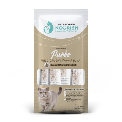 PET UNIVERSE NOURISH - Wild-Caught Skipjack TUNA - Support Hairball Control (4x14g) 080817