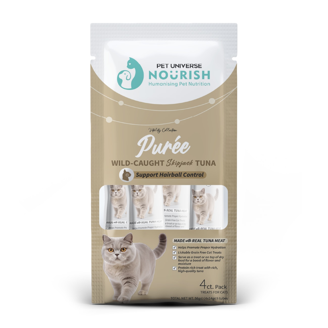 Wild-Caught Skipjack TUNA - Support Hairball Control (4x14g) 080817