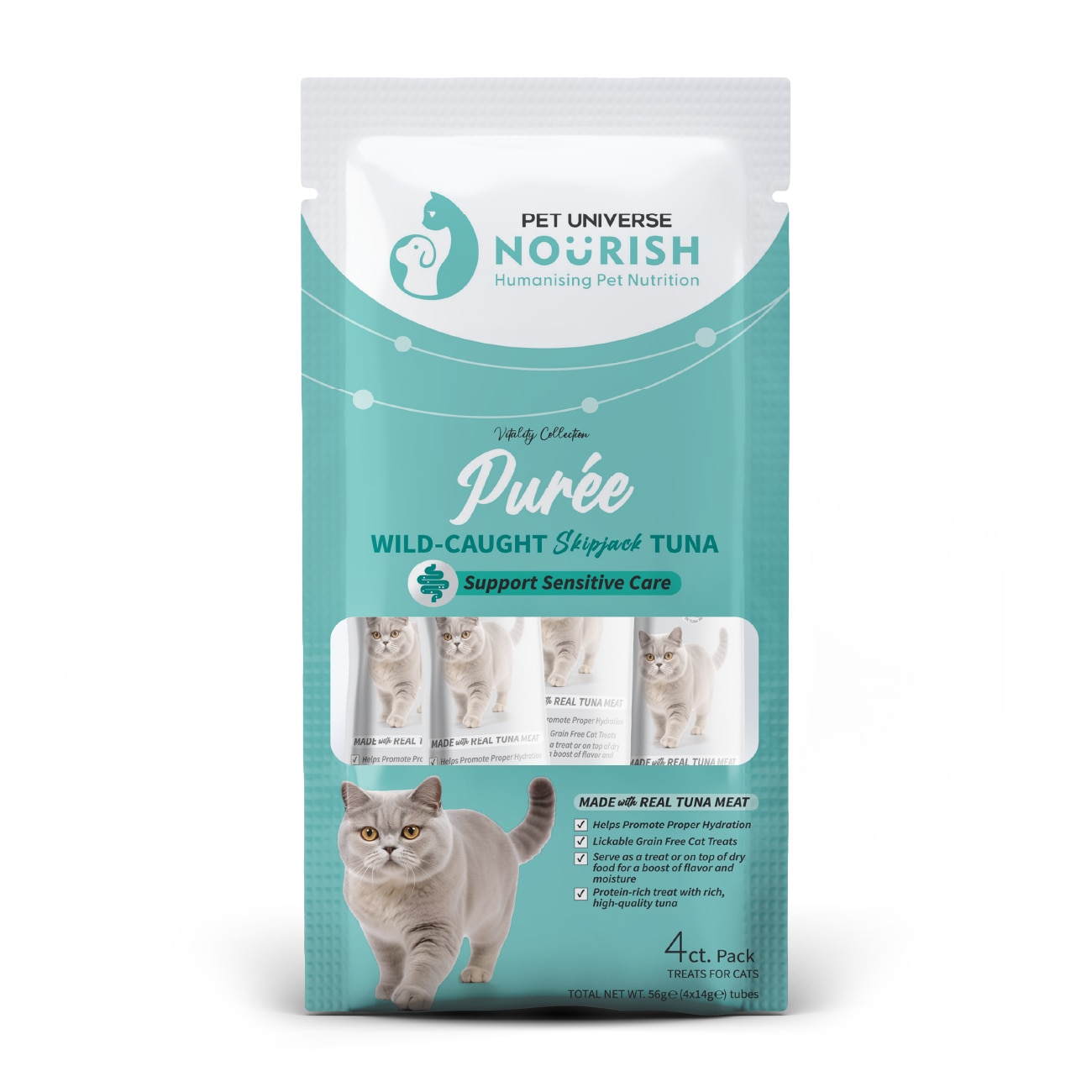 Wild-Caught Skipjack TUNA - Support Sensitive Care (4x14g) 080831