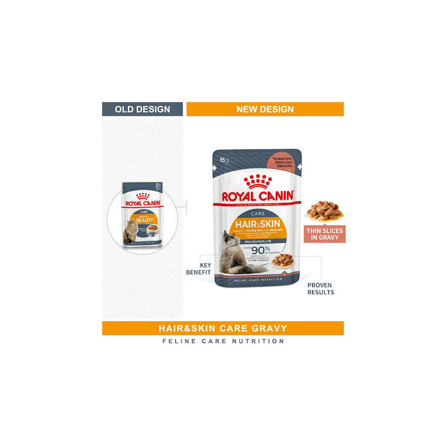 FCN Hair & Skin Care Adult Cat Pouch (Gravy) (85g) - ROYAL CANIN