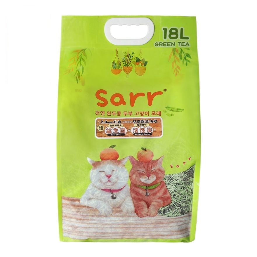 Korea Natural Pea Tofu Cat Litter Probiotics + Activated Carban Green Tea Flavor 2.0mm (18L)
