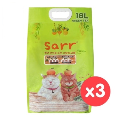 SARR - Korea Natural Pea Tofu Cat Litter Green Tea Flavor 2.0mm (18L x3)
