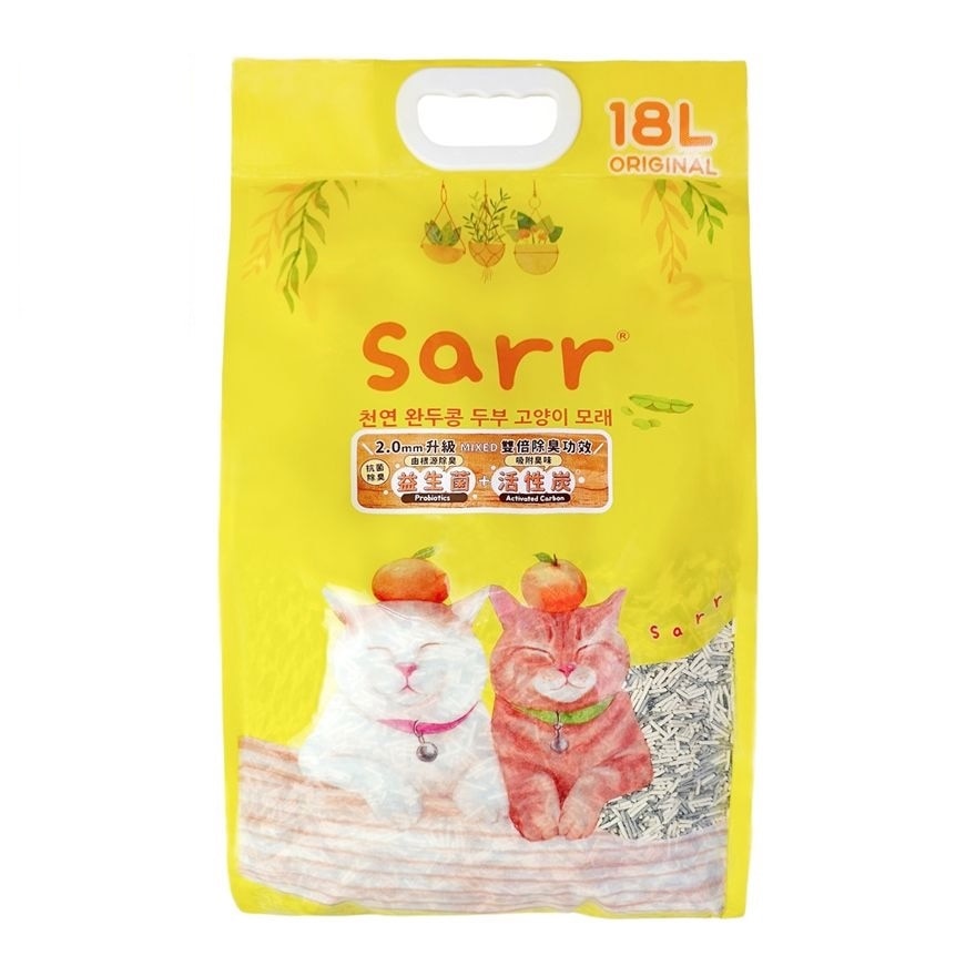 Korea Probiotics + Activated Carbon Natural Pea Tofu Cat Litter Original Flavor 2.0mm (18L)
