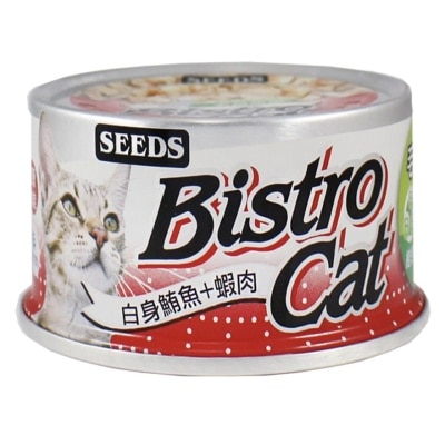 SEEDS - [Bistro Cat] 白身鲔鱼+虾肉+维他命B群 (80g) 猫罐头 820499