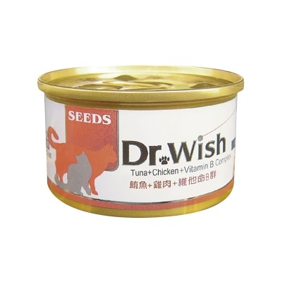 SEEDS - [Dr. Wish] 鲔鱼+鸡肉+维他命B 群 (85g) 猫罐头 826279