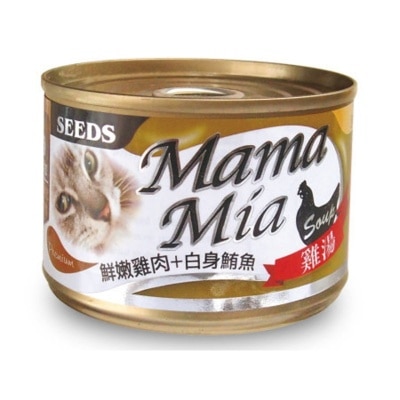 SEEDS - [Mama Mia] 鸡肉+白身鲔鱼+维他命E (170g) 猫罐头 827375 image